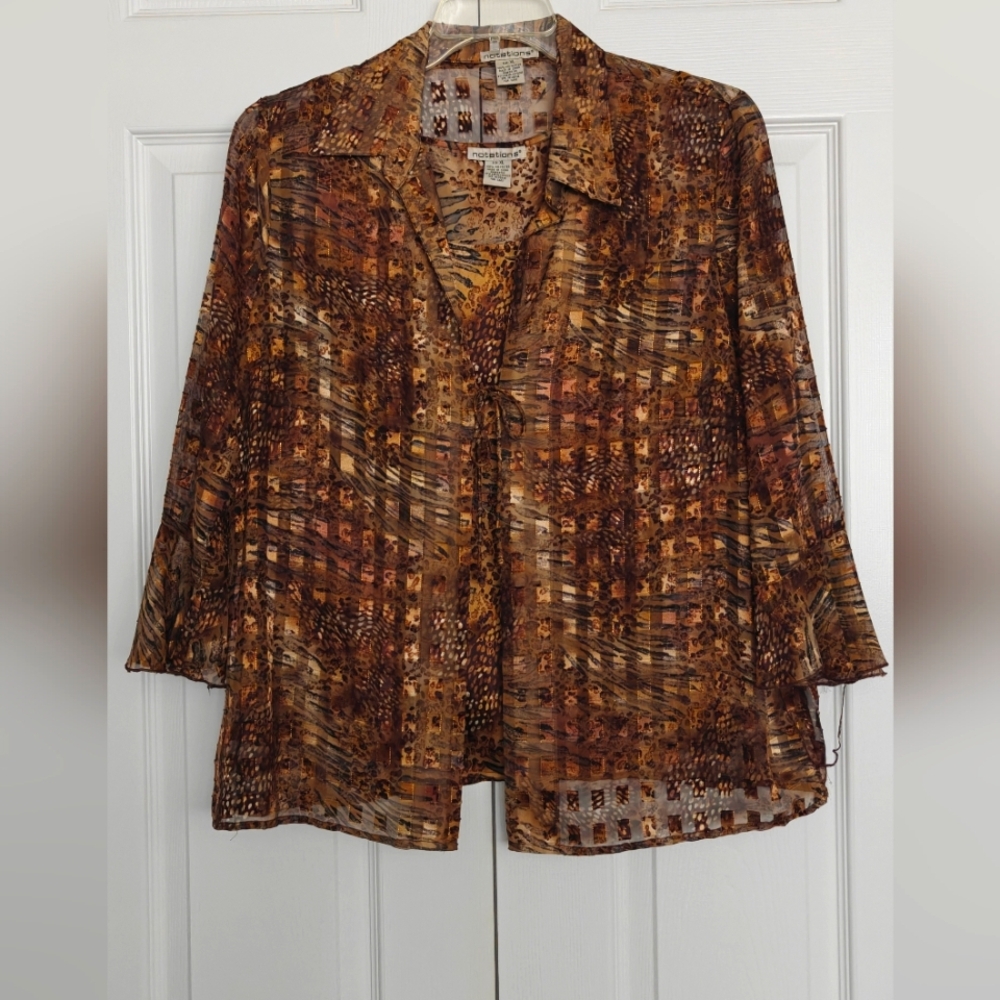 Notations Multicolor Animal Print 2-piece Top, Size XL